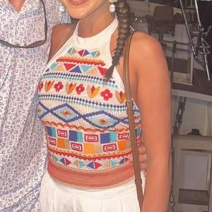 Altar’d state embroidered halter tank